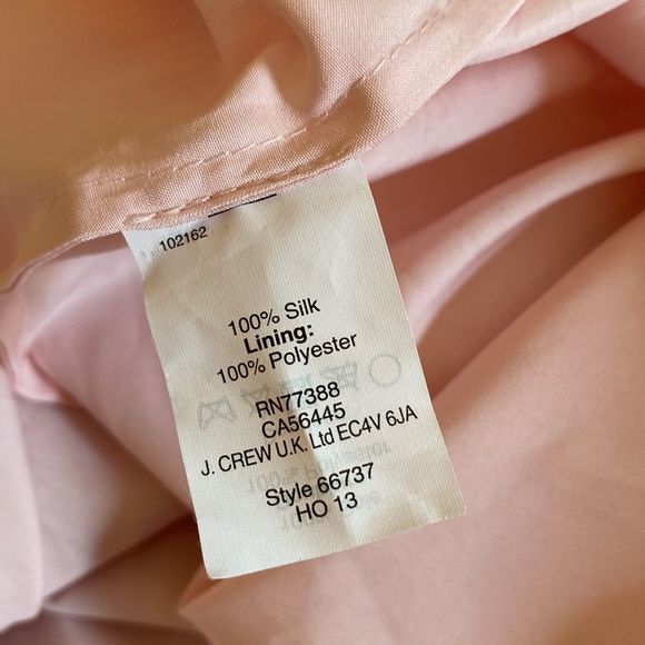 J. Crew Light Pink Misty Rose Mirabelle Crinkled Silk Chiffon Grecian Dress 6 - Picture 9 of 10